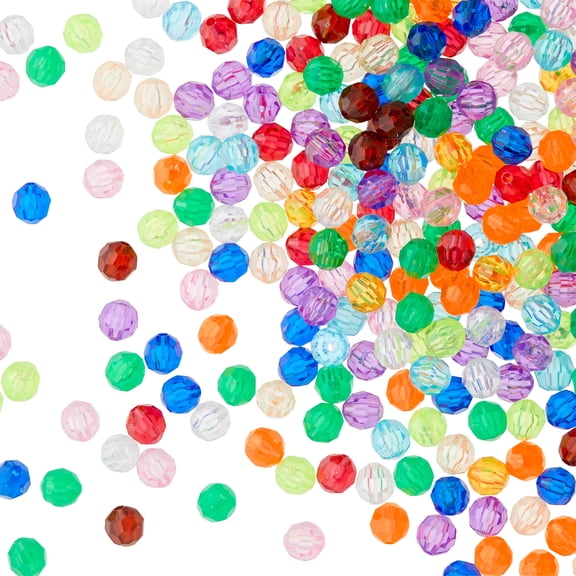 Bead Landing Faceted Acrylic Round Bead Value Pack, 8mm