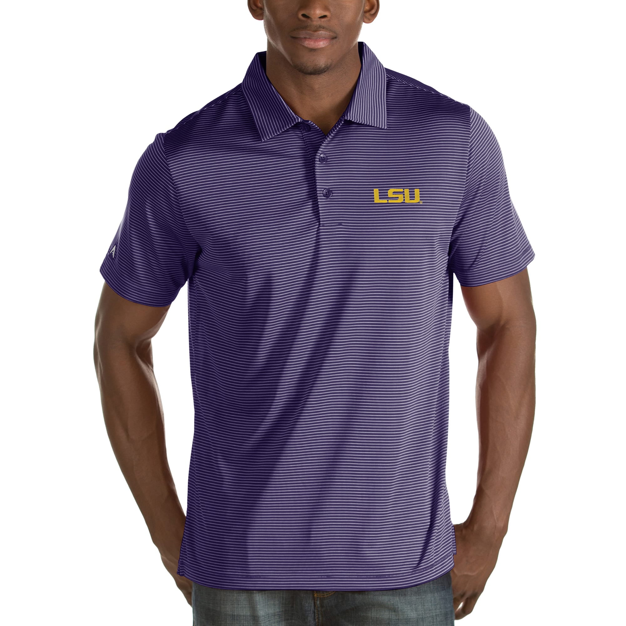 LSU Tigers Antigua Quest Stripe Jersey 