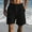 Black, variant on Mens Linen Shorts Casual Elastic Waist Drawstring Summer Beach Shorts Pockets Classic Fit Shorts