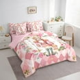 thumbnail image 3 of Manfei Christmas Nutcracker Twin Bedding Sets 7 Pieces, Girls Floral Blossom Bedding Comforter Set, Pink Buffalo Plaid Sheet Sets, Luxury Bedroom Decor, 3 of 7