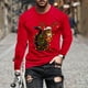 thumbnail image 1 of Blusas y camisas de manga larga con cuello redondo para hombre Blusa de manga larga con cuello redondo y estampado navideño para hombre Blusa de poliéster para hombre, 1 of 3