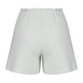 thumbnail image 5 of Jinhomg Summer Shorts for Women Cotton Linen Shorts Workout Lounge Shorts Belted Ruffle Stylish Shorts High Waisted Casual Shorts with Pockets Limited Time Deal Gray XXL, 5 of 6