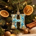 thumbnail image 4 of AZXY Christmas Ocean Themed Letter Acrylic Hanging Ornament, Seaside Snowflake Alphabet Pendant, Home Christmas Decorations, Personalized Holiday Keepsake for Xmas Tree Wreath Window, H, 4 of 7