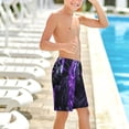 thumbnail image 6 of Cauagu Purple Plant White Tiger Print Swim Trunks for Men,Youth Boys Swim Shorts Compression Liner Beach Shorts Boys' Swimming Shorts 7-20 Years Bathing Suit-Large, 6 of 7