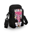 thumbnail image 3 of HELLHERO Double Layer Messenger Bag, Polyester Crossbody Sling Bags for Women,Bow and Floral Design, 3 of 7