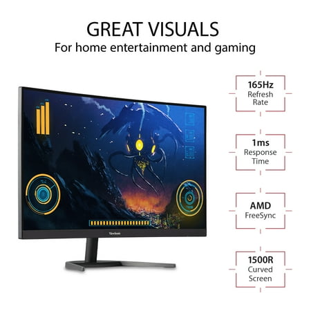 ViewSonic - 27 LCD Curved FHD Monitor (DisplayPort HDMI)