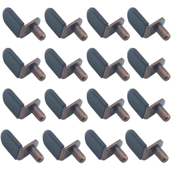 shiyou-30 pcs L-Shaped Glass Support Pins, Shelf Support Nails Bracketed Shelf Support Pins Cabinet Shelf Pins for Furniture and Bookcases Bookshelves Cabinet Shelf Supports (Antique Copper)