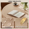 thumbnail image 2 of ICEANT 24 inch End Bedside Table Cover, Linen Woven Waterproof Round Table Cloth, Solid Textured Linen Spill-Proof Table Cloth for Nightstand, Yellow, 2 of 5