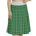 thumbnail image 1 of Women's Emerald Tartan Pattern Vivid Color A-line Printed Skirt Casual Wear, 3XL, Green Black, by Ambesonne, 1 of 6