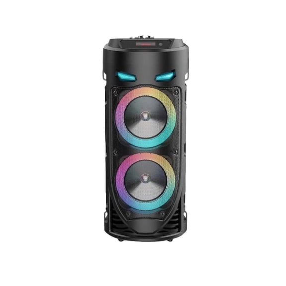 WEXOPE Outdoor Portable Bluetooth Speaker with RGB Lighting, Microphone, Wireless Stereo, Powerful Sound, Ideal for Parties, Camping & Sports,Black
