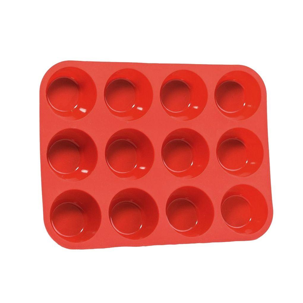 12 Cups Nonstick Bakeware Muffin Pan Kit Silica Gel Cupcake Cookies Tins Baking Molds Set