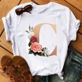 thumbnail image 1 of Nombre personalizado letra combinación moda mujer camiseta flor letra fuente ABCDEFG manga corta Tops negro camiseta ropa Tan Jianjun unisex, 1 of 2