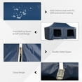 thumbnail image 4 of Outsunny 10' x 20' Pop Up Canopy Tent with Sidewalls & Doors, Instant Tents for Parties with Wheeled Carry Bag, Height Adjustable, for Outdoor, Garden, Patio, Blue, 4 of 7