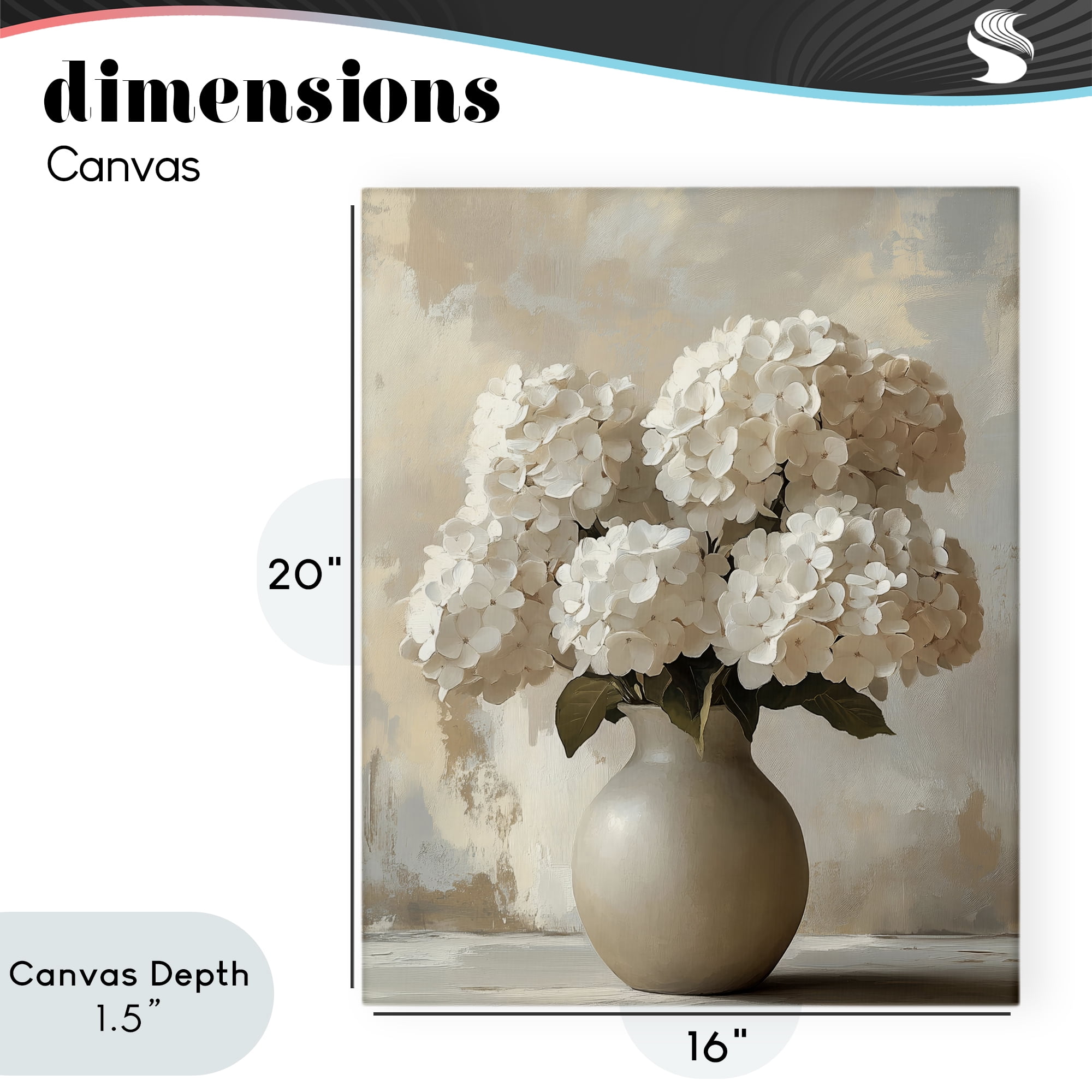 Stupell Industries Vase of Hydrangeas in Bloom Canvas Wall Art, design by LSR Design Studio