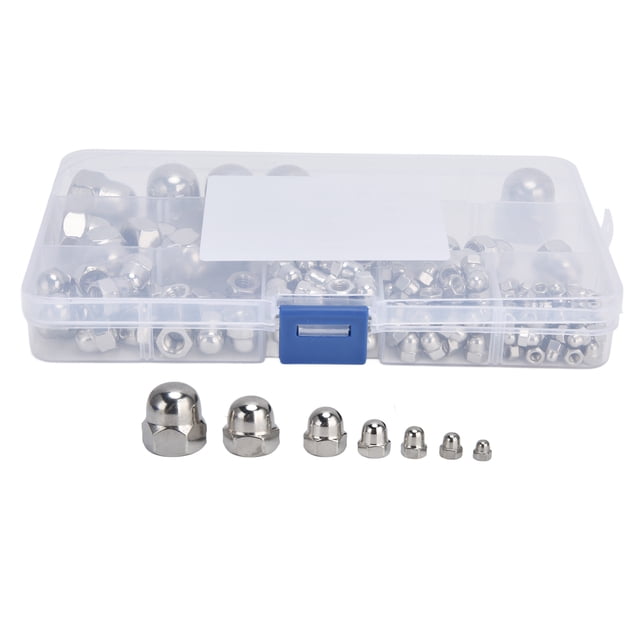 Loewten Caps Nuts,170Pcs Acorn Nuts Dome Head 304 Stainless Steel Caps Nut Assortment Kit For Industry