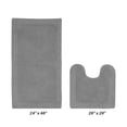 thumbnail image 2 of Better Trends 2 Piece Premium Bathroom Rug Set 100% Cotton Soft Tufted Reversible Bath Rug Water absorbent Bath Mat Ideal for Bathroom Shower and Tub Use, Edge Collection Gray (20" x 20" | 24" x 40"), 2 of 4