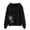 Black, variant on Shirts for Women V Neck Winter Loose Fit Hooded Long Sleeve Blouson Drop Shoulder Drawstring Floral Leisure Cotton Hoodies Sweatshirts(Pink,L)