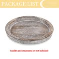 thumbnail image 6 of Farmhouse Wooden Candle Tray - 11 Inch Round Decorative Trays for Coffee Table Dining Centerpiece Kitchen Counter Candle Holder Wood Trays for Christmas Rustic Home Decor, 6 of 9
