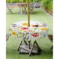 thumbnail image 4 of Fsddascl Watercolor Flowers Outdoor Tablecloth - 60 Inch Round Dining Table Cover, Daisy Purple Orange Blue Floral Waterproof Outdoor Table Cloth with Umbrella Hole & Zipper for Picnic/Patio/Party, 4 of 7