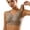 Coffee, variant on Women Front Side Buckle Lace Edge Without Steel Ring Movement Seamless Gathering Adjustment Yoga Sleep Large Bra Beige,M