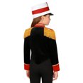 thumbnail image 4 of Miutii Kids Boys Girls Marching Band Drum Major Long Sleeve Fringe Epaulet Velvet Jacket with Hat Black 4, 4 of 7