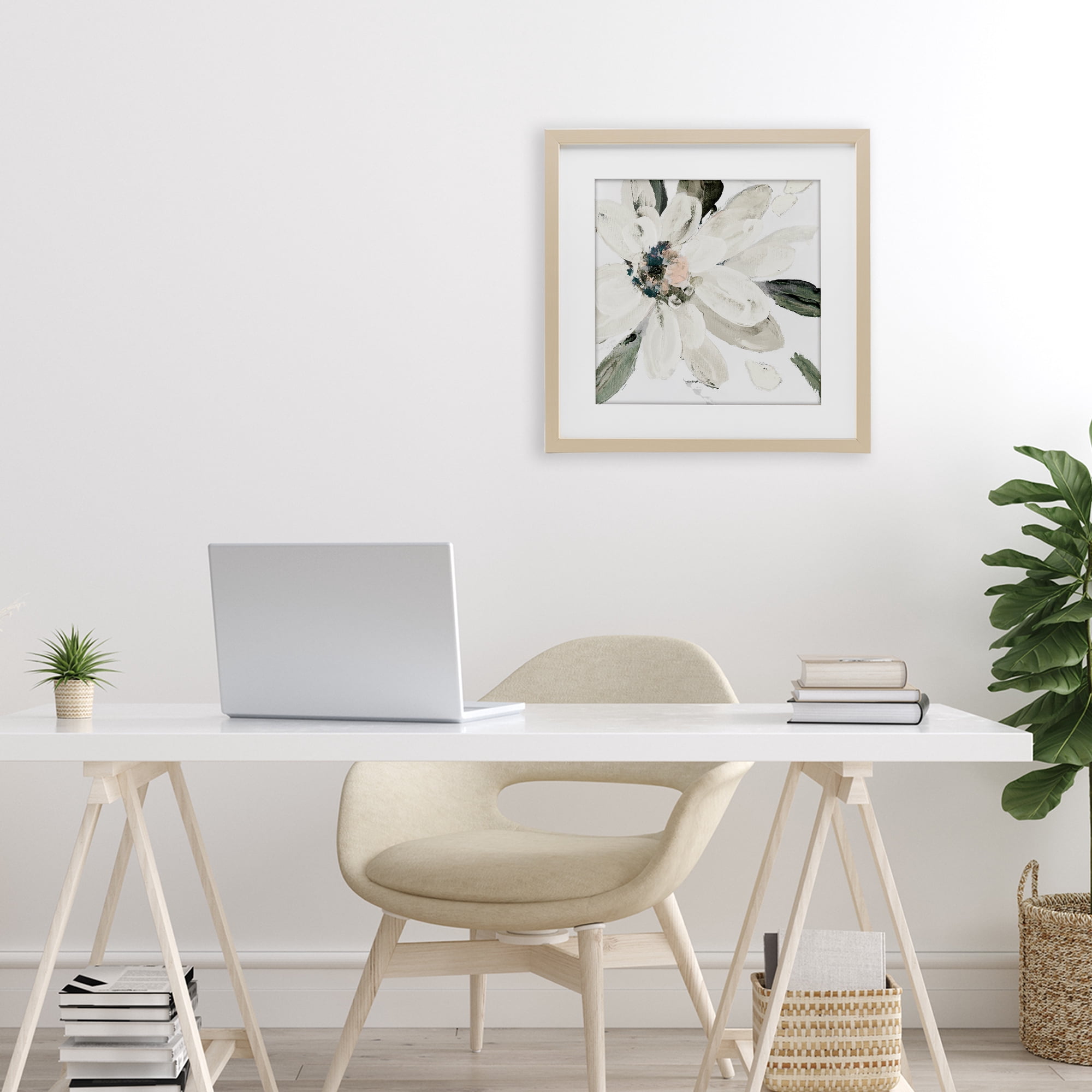 Stupell Industries Naturally Blooming White Flower Birch Framed Print Under Glass, design by Lanie Loreth