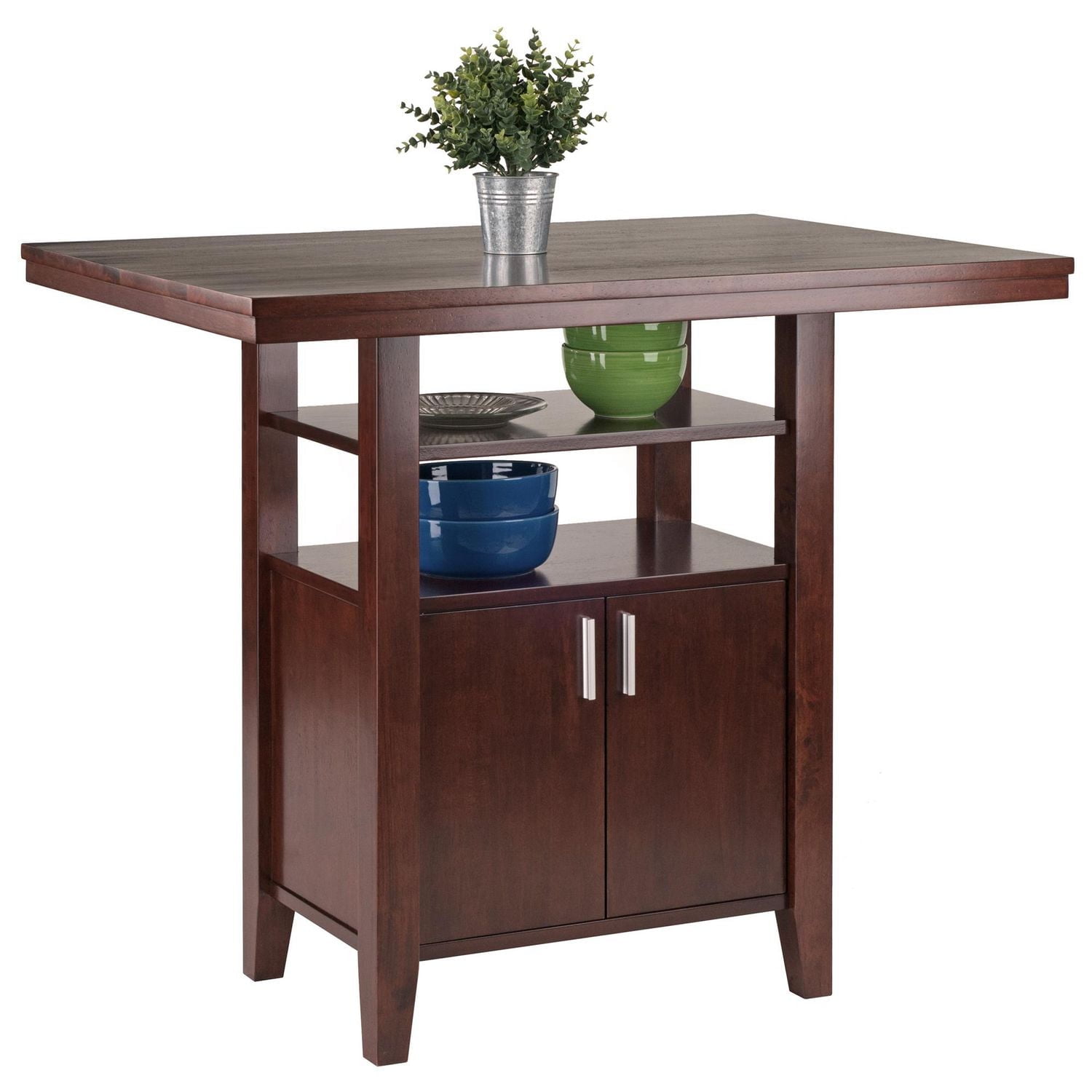 Winsome Albany 3-pc Set High Table w/Ladder Back Counter Stools