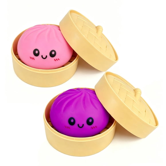 Tansix Dumplings Squishies con Glitter, 2 Piezas, Juguete Antiestrés