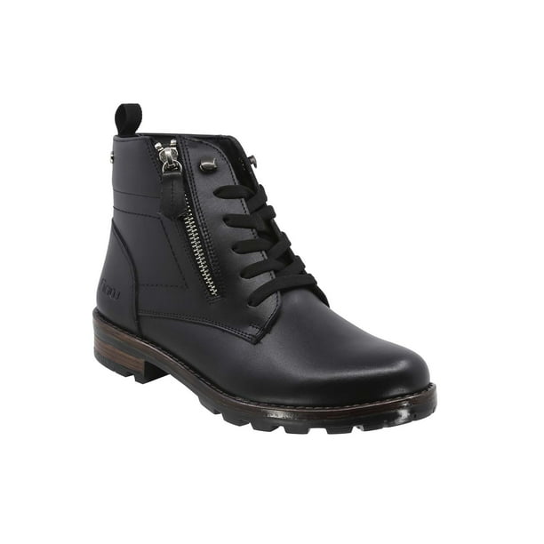 Botín Triples Flow Con Cremallera lateral en Piel 37091 Negro