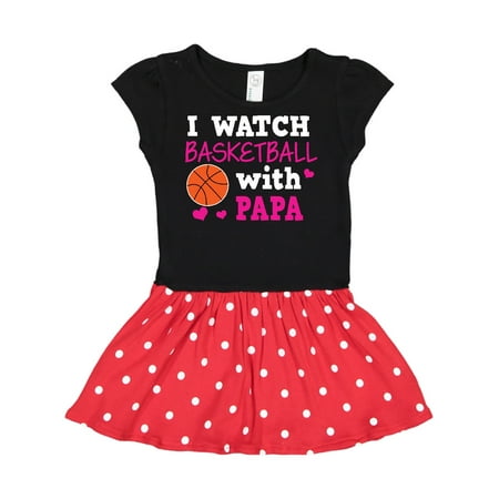 

Inktastic I Watch Basketball with Papa Gift Toddler Girl Dress
