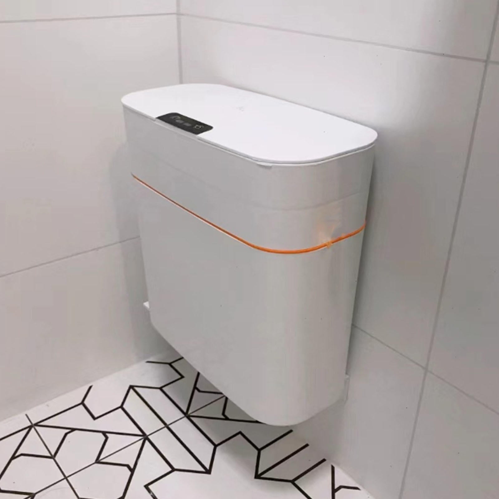 Suodoka 15L Smart Sensor Wall‑Mounted Trash Can, IPX5 Waterproof, No‑Contact Lid, 15‑Liter Capacity, Ideal for Bathroom, Bedroom & Living Room