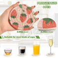 thumbnail image 3 of Haosy Set of 6 Drink Woven Coaster with Holder Heat Resistant Non-Slip Bar Coasters 4 Inches Strawberry Leaves Fower, 3 of 7