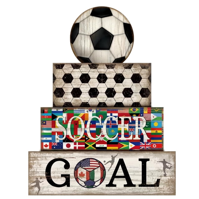 Bandeja deportiva escalonada de madera Moucuny para decoración de mesa de fútbol