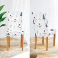thumbnail image 3 of Yayeee 4 Pack Dining Chair Covers Stretch Parson Chairs Slipcovers Seat Protector, Blue Cartoon Snowmen, 3 of 6