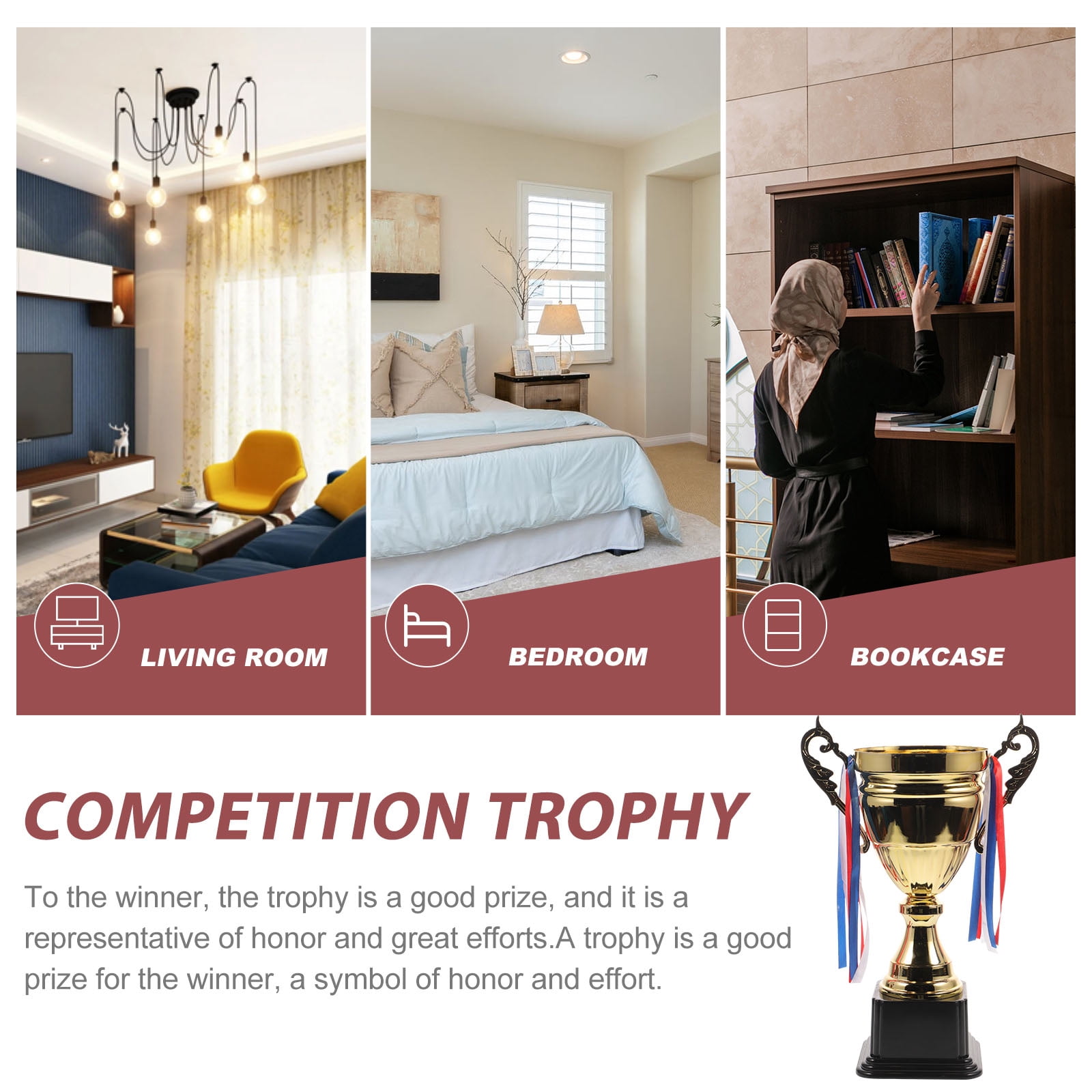 Supvox Game Trophy with Plastic Base for Award Ceremonies and Athletic Recognition