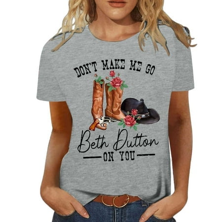 LUOGENLI T-shirts pour Femmes Mode Décontractée Chemises Imprimées Col Rond Manches Courtes Tee Tops Tunique Blouse T-shirts Amusants Graphiques Saint-Valentin Gris Clair TG