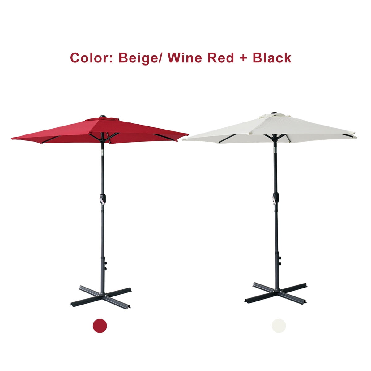 Lowestbest 7.7Ft Outdoor Patio Umbrella, Sun Shade Market Umbrella with Crank Tilt for Yard Garden, Beige Lowestbest 7.7Ft Outdoor Patio Umbrella, Sun Shade Market Umbrella with Crank Tilt for Yard Garden, Beige