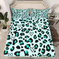 thumbnail image 2 of jejeloiu Leopard Cheetah Texture Bed Sheets,Chic Minimalist Aesthetic King Sheets,Lightgreen Wildlife Print Sheet Set For Kids,Luxury Bedroom Decor,4-Piece, 2 of 7
