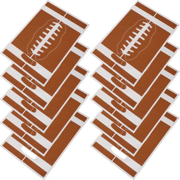 GOOHOCHY 50pcs Chocolate Soccer Party Favor Bags Plastic Goodie Bags for Sports Parties and Birthday Celebrations