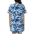 thumbnail image 4 of Womens Pajama Sets With Pocket, Spectacled Great White Shark Lounge Sets Short Sleeve Sleepwear PJ Sets for Women, 4 of 6