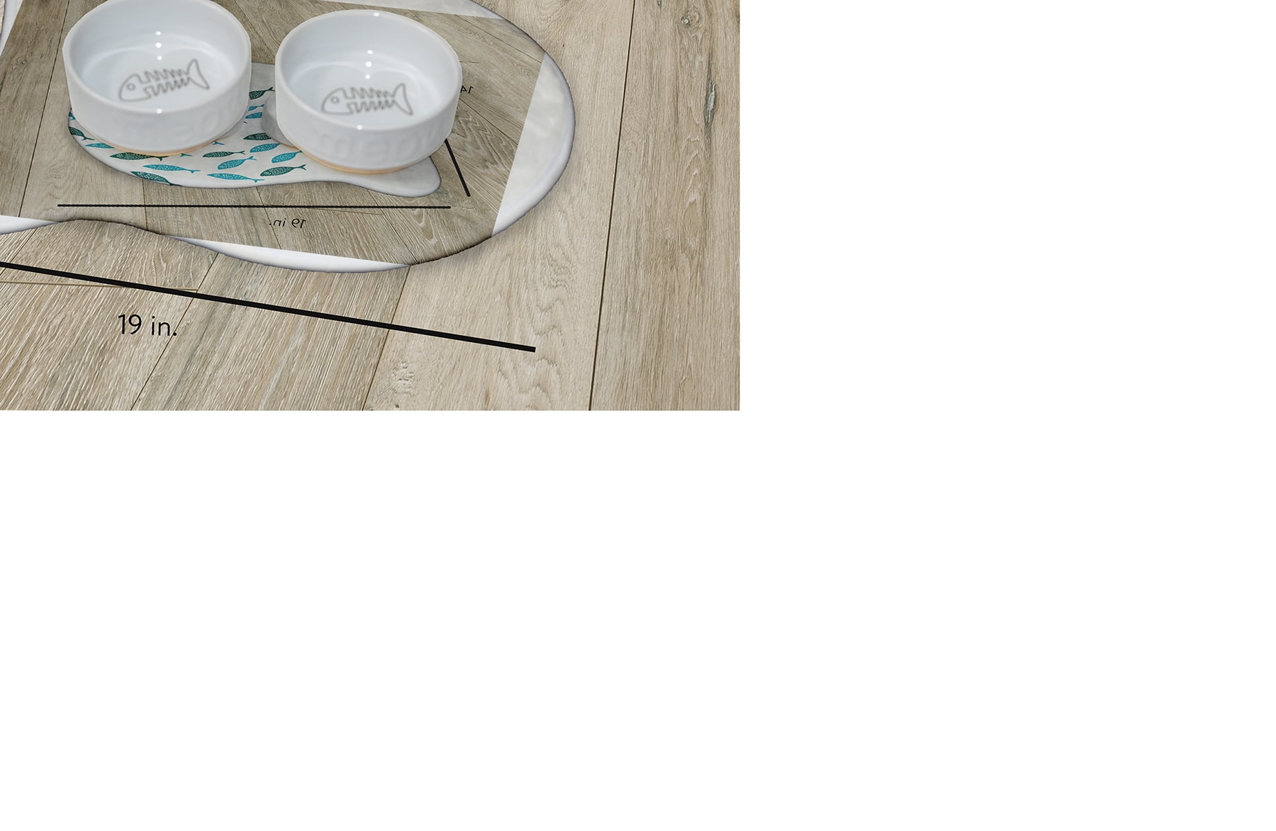 Simply Daisy Escuela Fish Shape Pet Feeding Mat for Cats