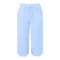 thumbnail image 4 of Glisme Womens Pants Fashion Straight Leg Casual Pants High Waist Sports Loose Pants Versatile Trousers Sky Blue, 4 of 5
