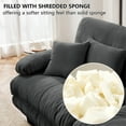 thumbnail image 5 of 94.4" L-Shaped Chenille Cloud Sectional Sofa with Convertible Ottoman, Oversized 2-Seater Modular Couch for Living Room, Black, 5 of 9