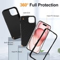 thumbnail image 5 of Dteck Case with Tempered Glass Screen Protector for iPhone 14,Shockproof Rubber Case Compatible with MagSafe Hybrid PC Full Body Protection Cover,Black, 5 of 6