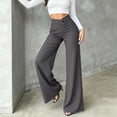 thumbnail image 6 of Edvintorg Womens Dress Pants Plus Size Fashion High Waisted Business Dressy Wide Leg Trousers With Buttons Women Work Pants Gray XXXL, 6 of 6