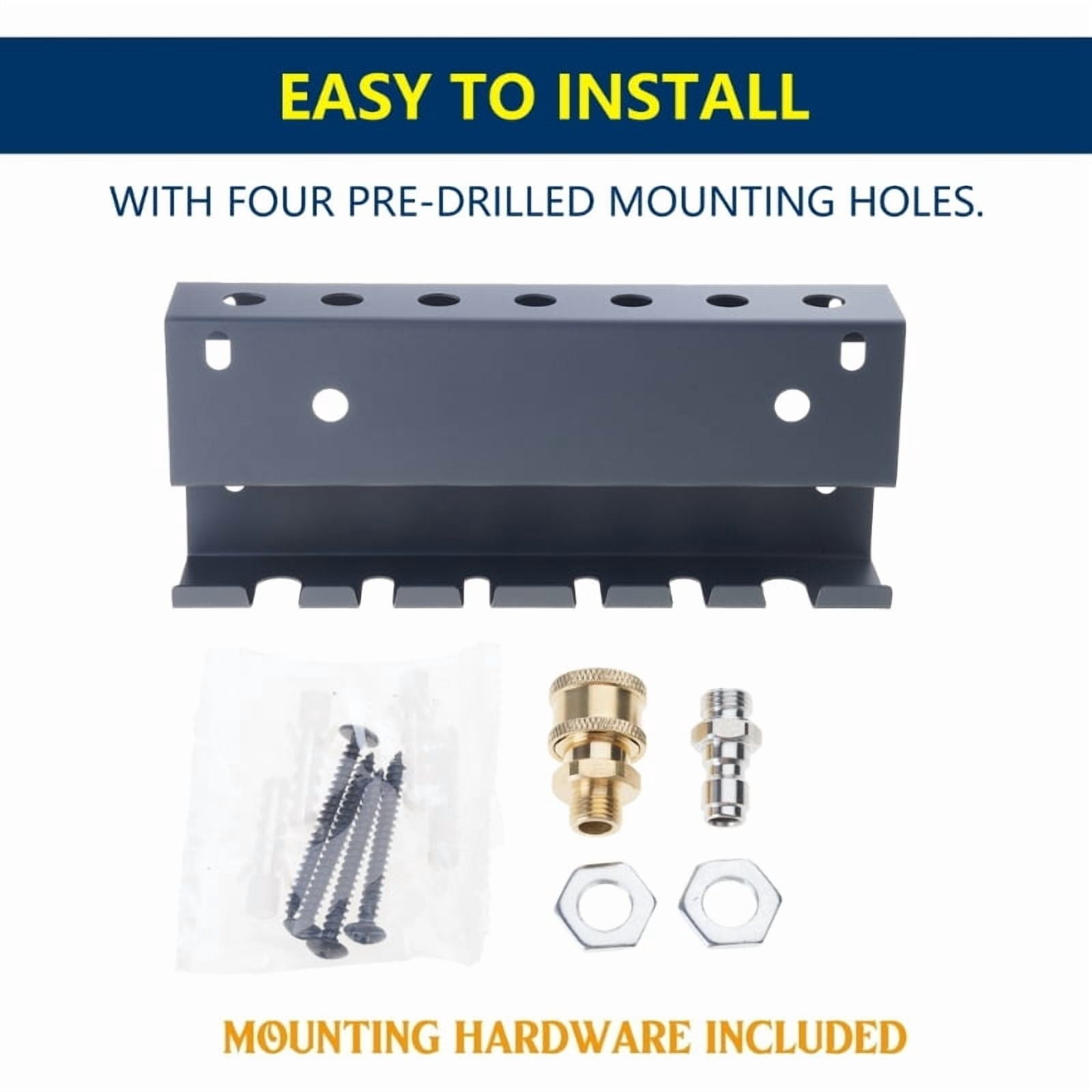 Large Capacity Pressure Washer Wall Mount Rack For Guns Foam Cannons And Nozzles Storage