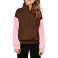 thumbnail image 3 of Half Zip Sweatshirts for Girls Boys Long Sleeve Stand Collared Thumb Hole Plain Sweatshirt with Pockets Pullover Tops, 3 of 4