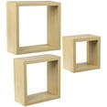 thumbnail image 5 of Sorbus Floating Shelves — Set of Three Hanging Cube Wall Shelves Decoration — Perfect Trophy Display, Photo Frames (Maple Wood), 5 of 5