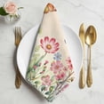 thumbnail image 2 of Pink Flowers Cloth Napkins, Spring Floral Butterfly Elegant Pastoral Botanical Washable and Reusable Dinner Napkins Set of 8, Table Napkin for Kitchen Party Birthday Wedding Hotel 20"x20", 2 of 9