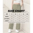 thumbnail image 4 of GIRUNS Cargo Pants For Women Wide Leg Pants Army Green XL Baggy Stretchy Streetwear Pants High Waisted Casual Streetwear With Pockets Pants For Women, 4 of 7